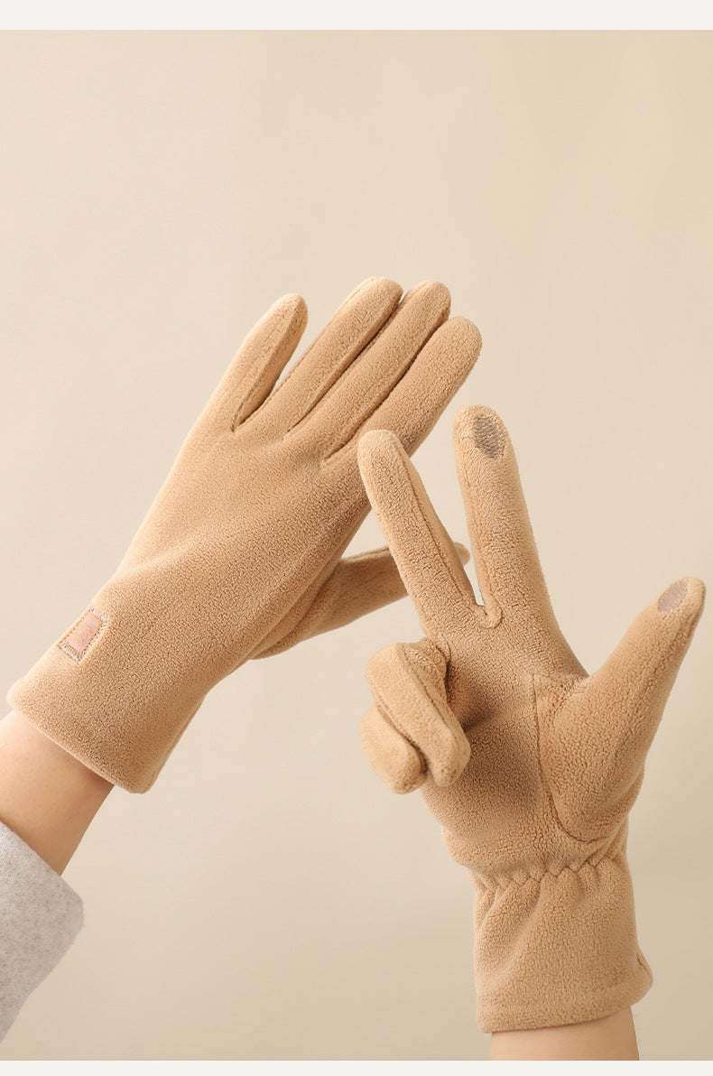 Gants tactiles coupe-vent doublés en coton