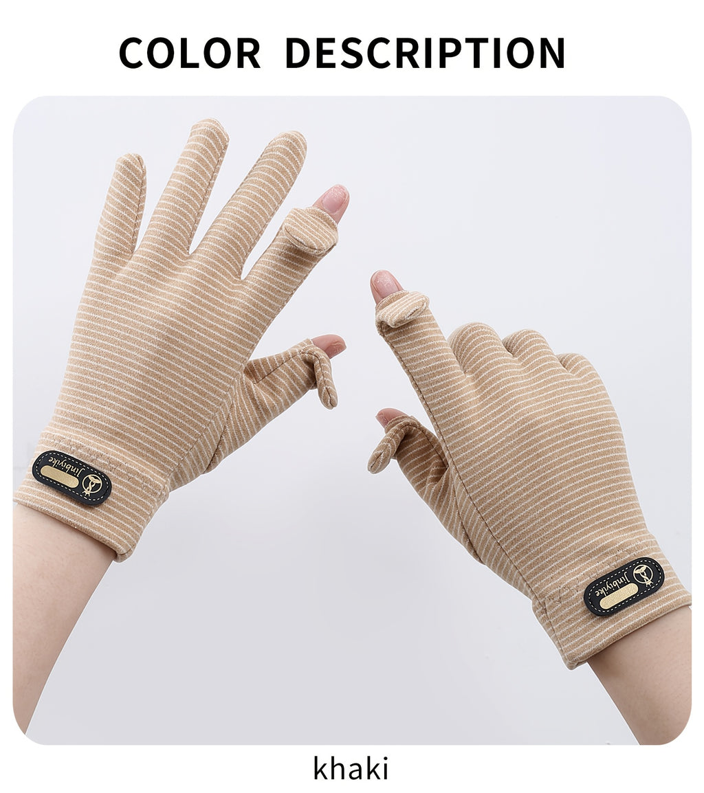 Gants sans doigts en maille, 3 coloris, noir, bleu et lavande