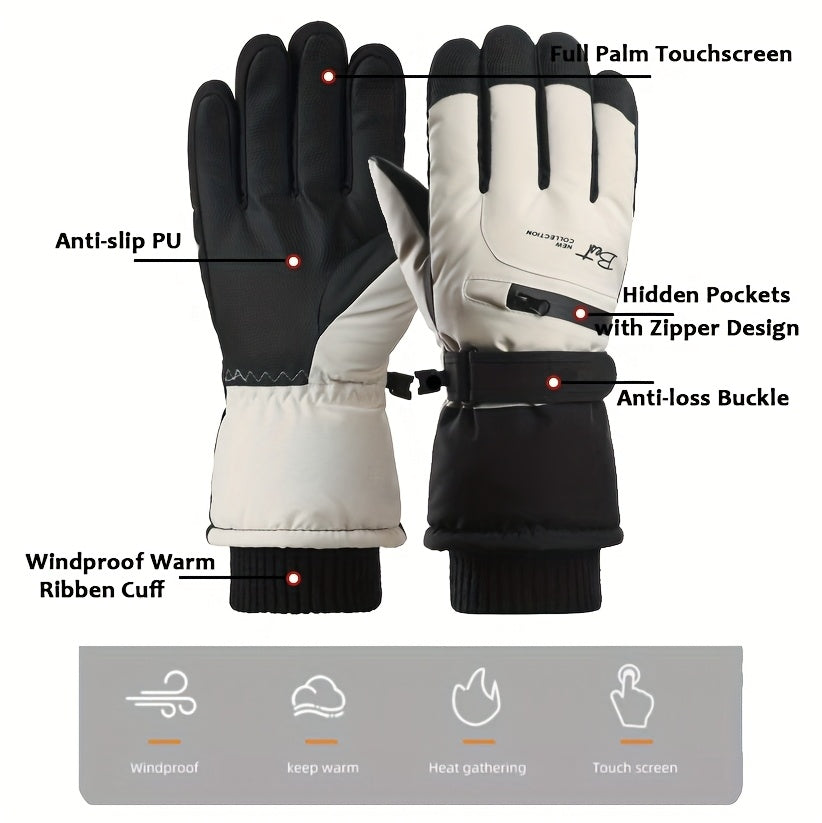 Gants tactiles coupe-vent imperméables en cuir