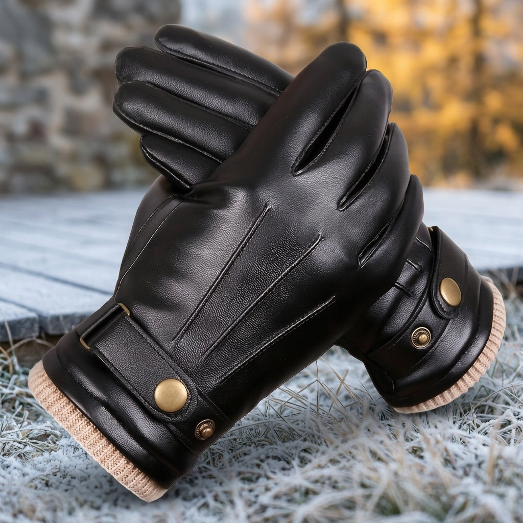 Gants en cuir, noir