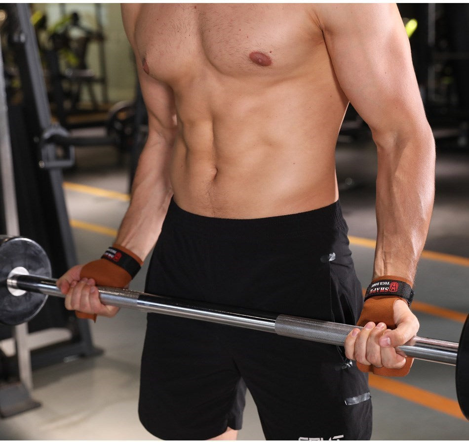 Gants de musculation à sangle de poignet en cuir
