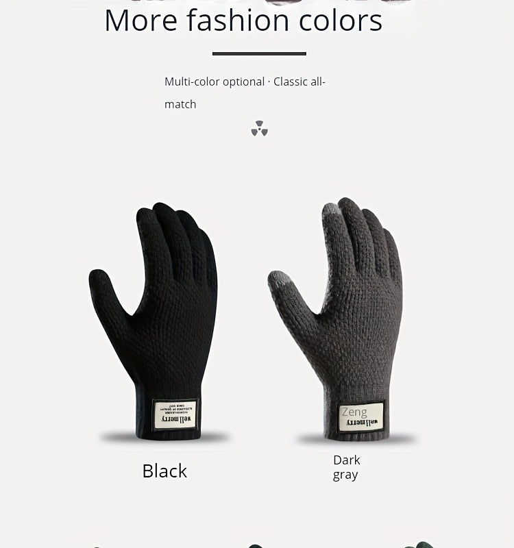 Gants thermiques en maille, 4 coloris, tactile