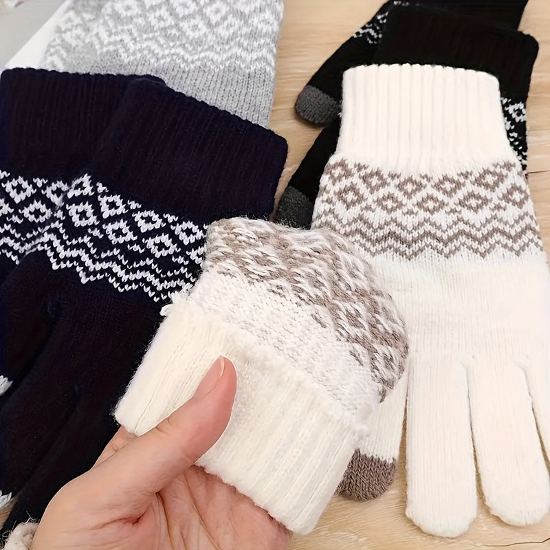 Gants tactiles à motif jacquard — lot de 2 paires
