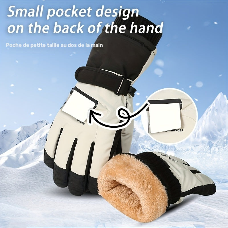 Gants de ski tactiles doublés peluche
