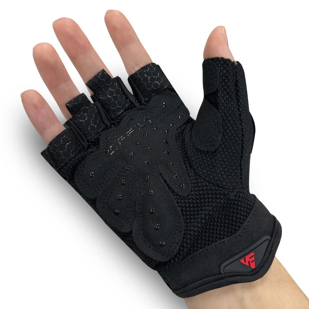 Gants de musculation sans doigts antidérapants, noir
