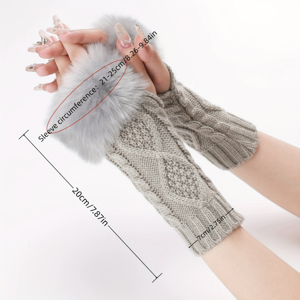 Gants sans doigts en maille, 4 coloris