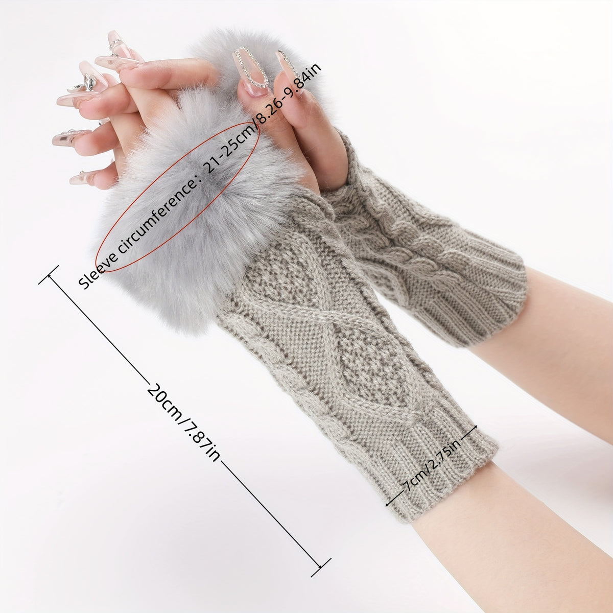 Gants sans doigts en maille, 4 coloris