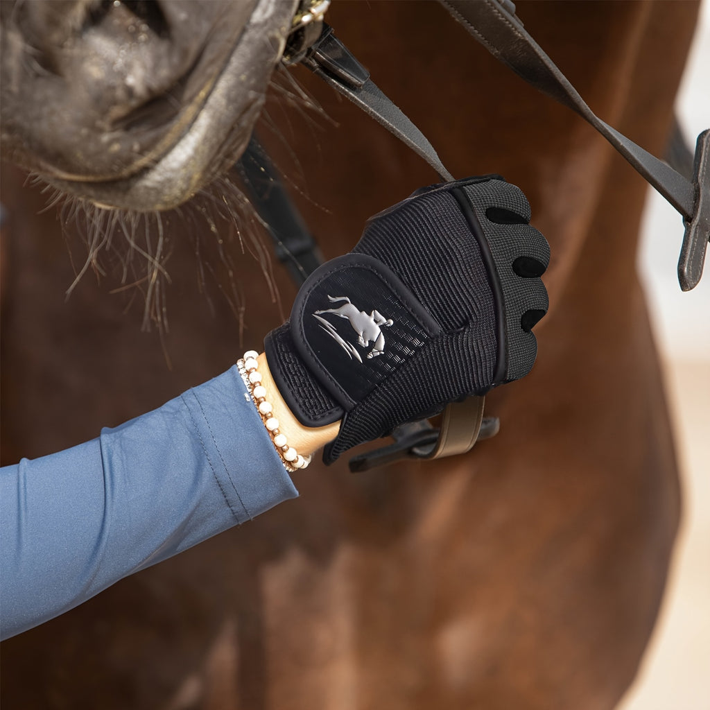 Gants d'équitation respirants à paume renforcée en maille