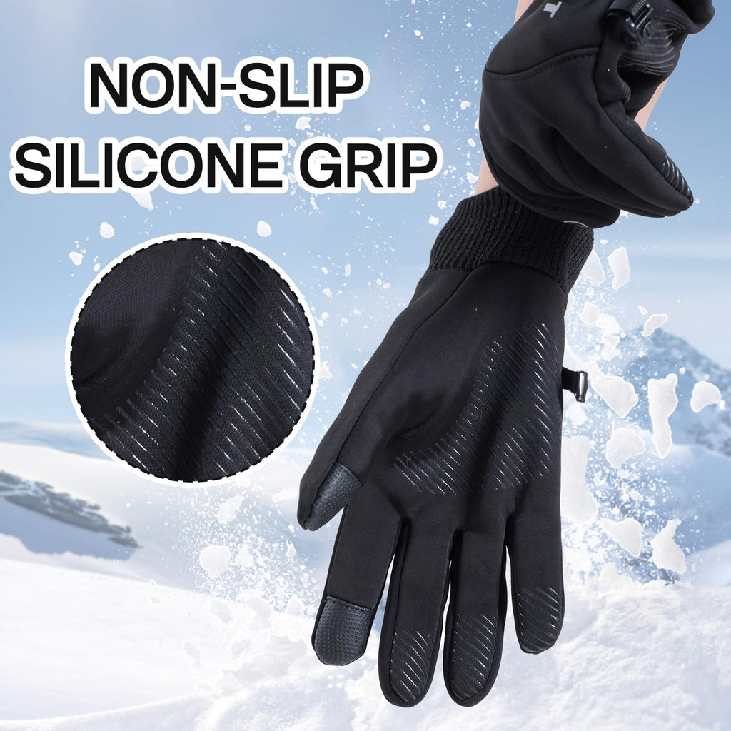 Gants tactiles antidérapants à poignet côtelé à picots en softshell
