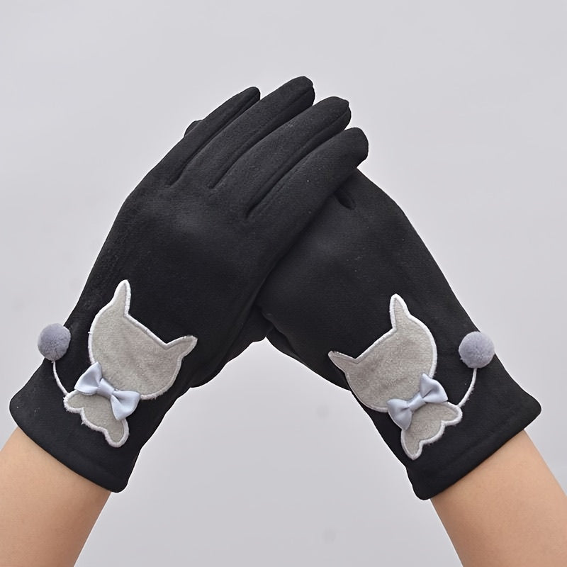 Gants doublés en maille, 5 coloris