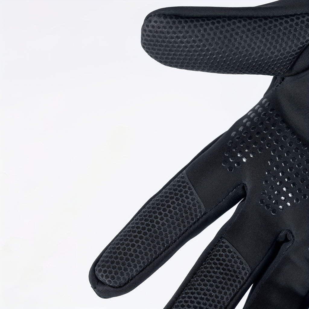 Gants tactiles coupe-vent en maille, noir