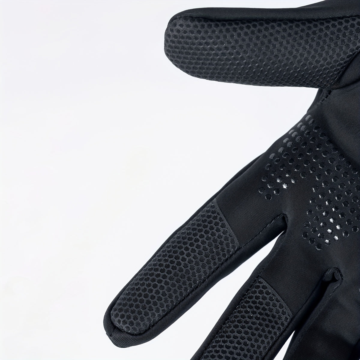 Gants tactiles coupe-vent en maille, noir