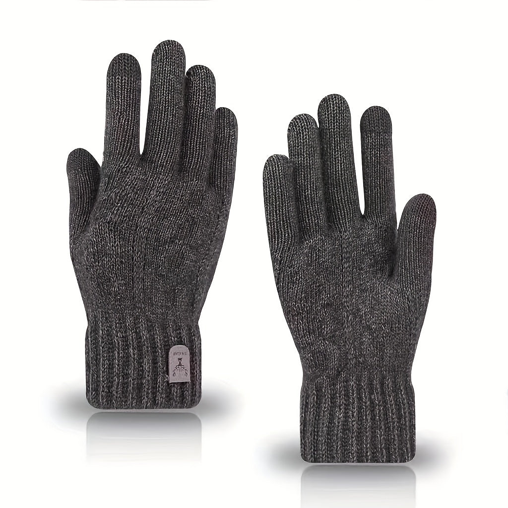 Gants doublés thermiques en maille, 3 coloris