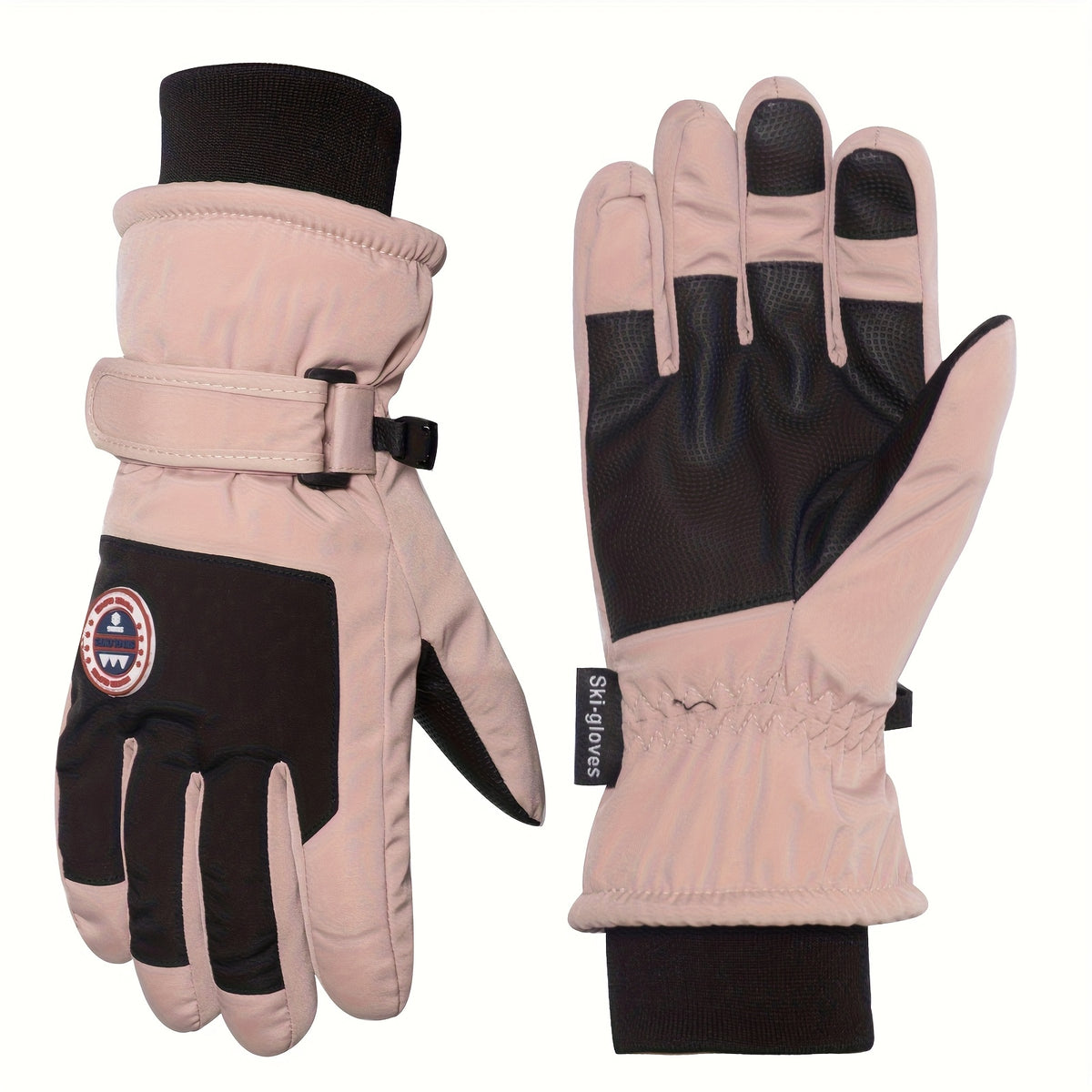 Gants de ski imperméables à poignet froncé à oursons