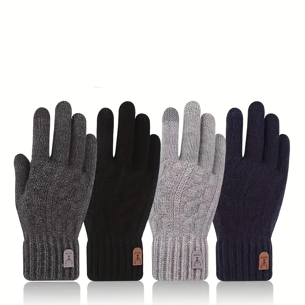 Gants doublés thermiques en maille, 3 coloris