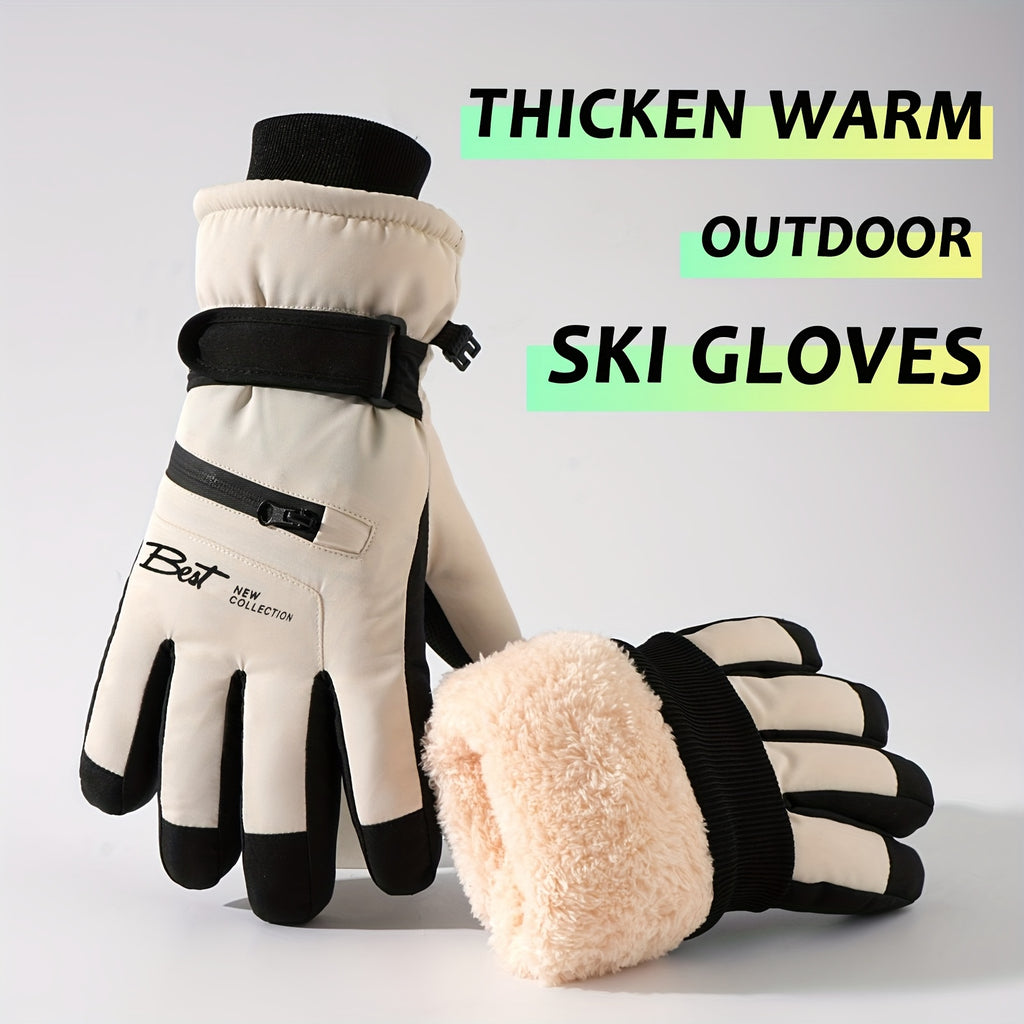 Gants tactiles coupe-vent imperméables en cuir