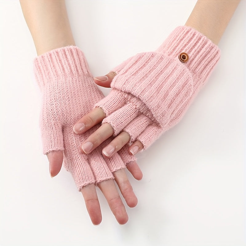 Gants mitaines coupe-vent thermiques en maille, 6 coloris