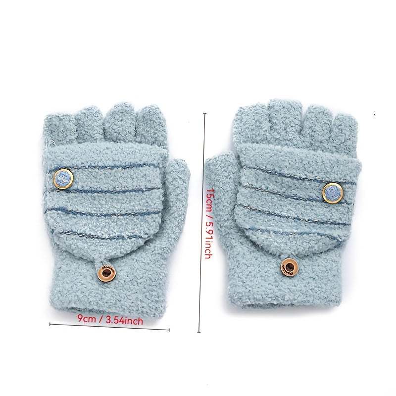 Gants sans doigts en maille, 5 coloris