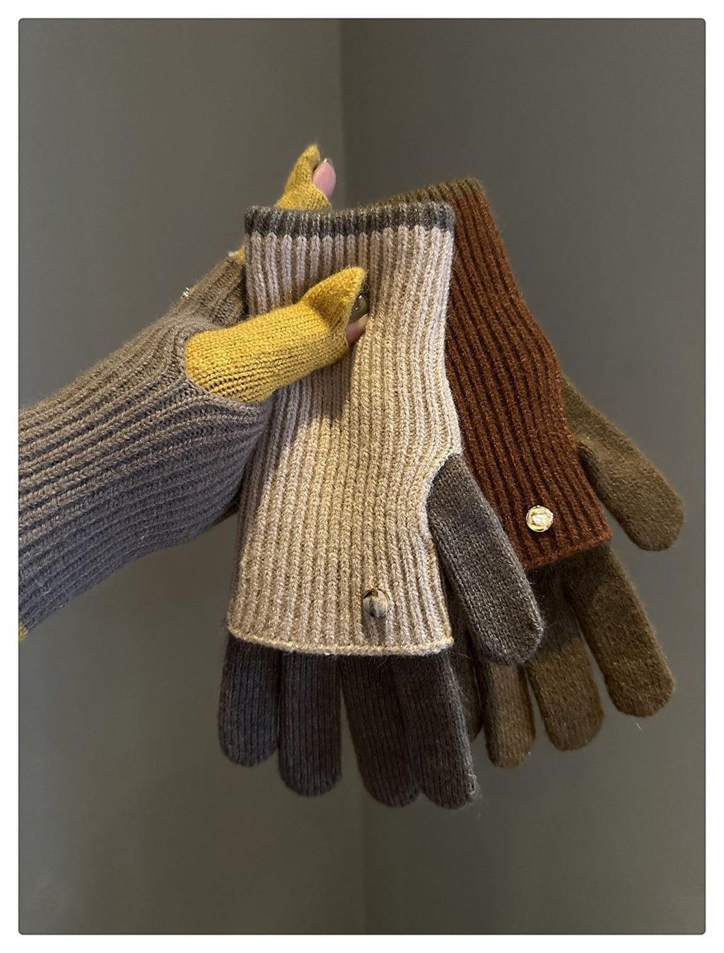 Gants sans doigts doublés en laine