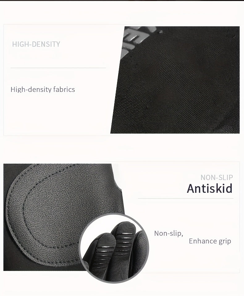 Gants de vélo tactiles à paume renforcée à sangle de poignet en softshell