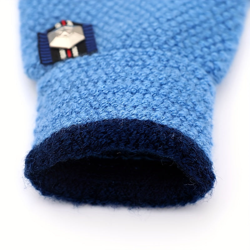 Gants brodés à poignet côtelé en maille pour enfant