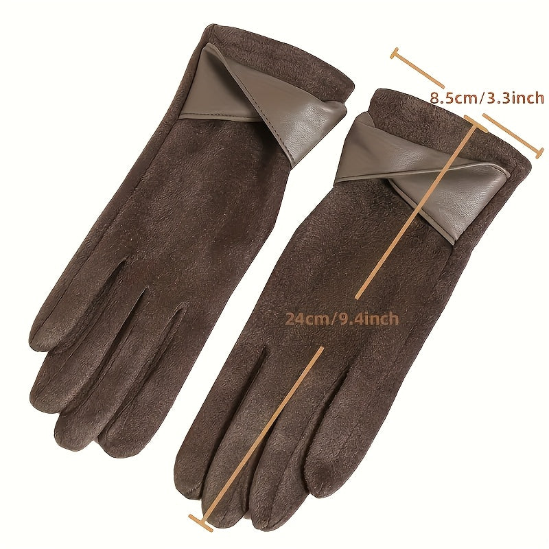 Gants tactiles coupe-vent à poignet croisé en suédine — lot de 2 paires