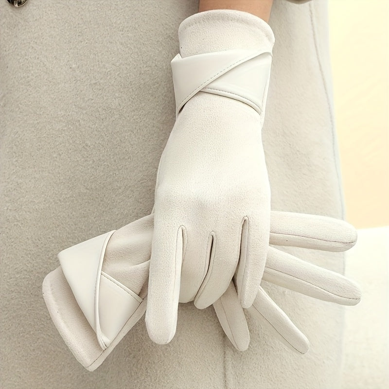 Gants tactiles coupe-vent à poignet croisé en suédine — lot de 2 paires