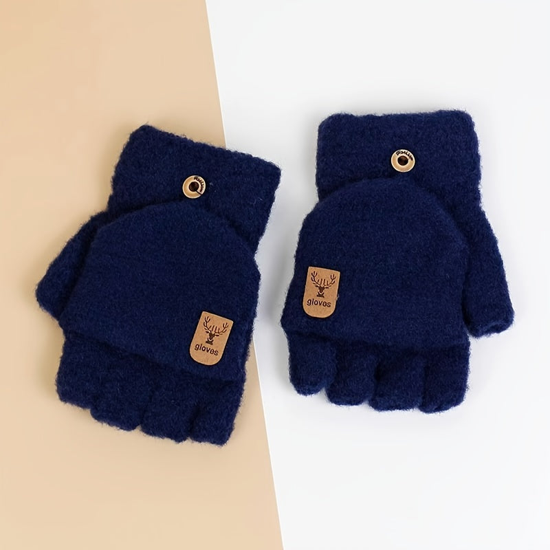 Gants doublés en maille, 5 coloris, noir