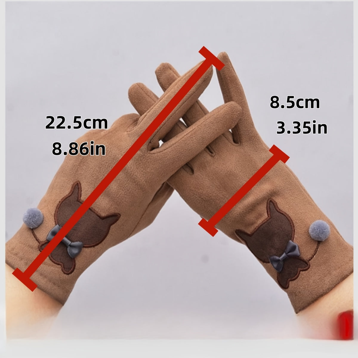 Gants doublés en maille, 5 coloris