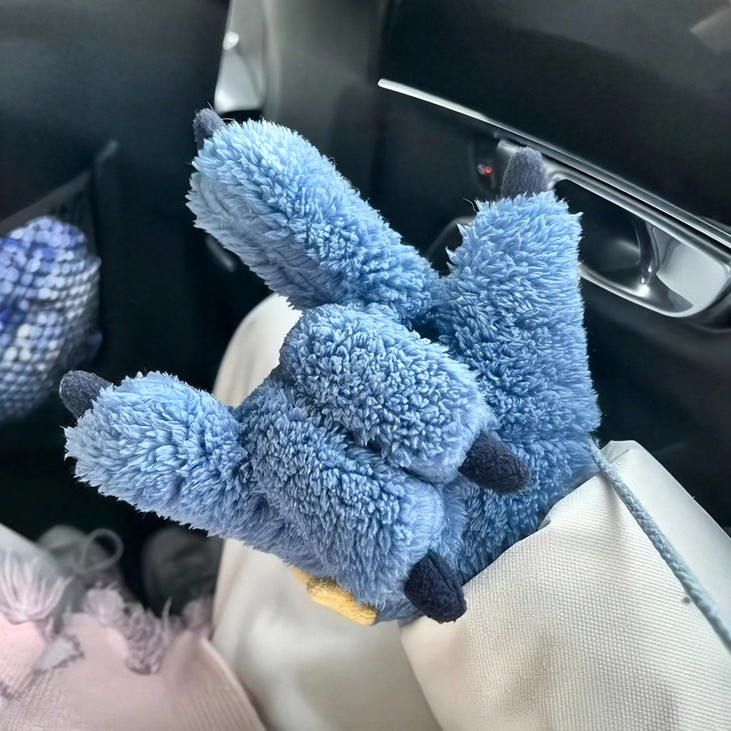 Gants coupe-vent doublés en maille, bleu