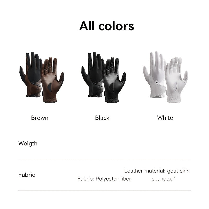 Gants d'équitation respirants à sangle de poignet en cuir de mouton