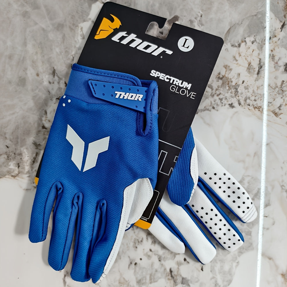 Gants de vélo, doigts entiers, 5 coloris, bleu