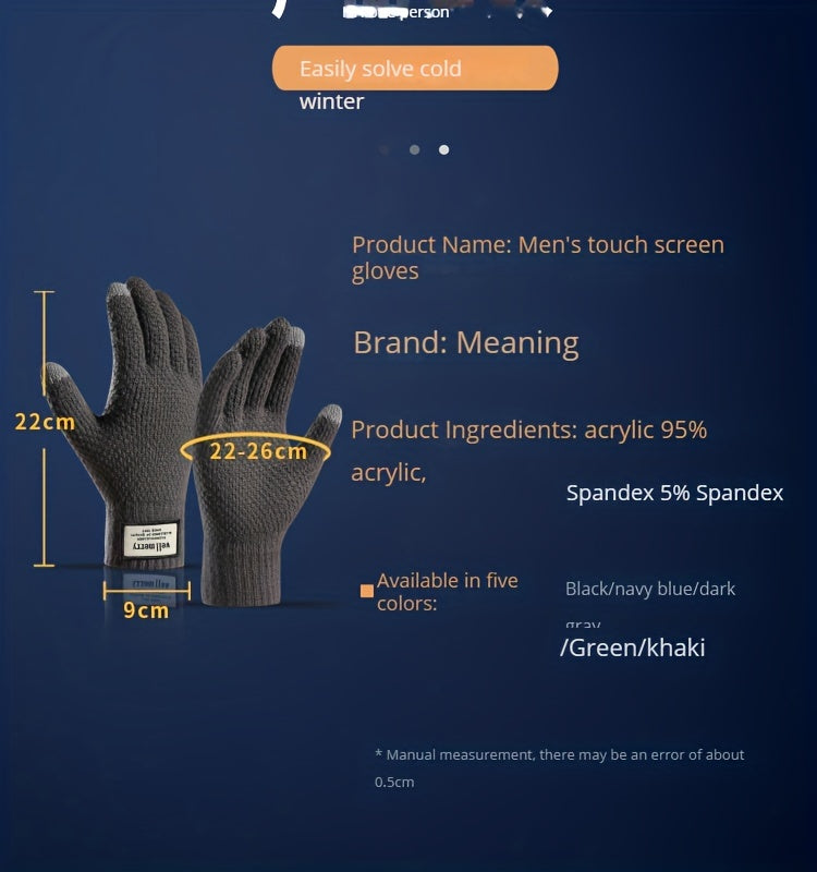 Gants thermiques en maille, 4 coloris, tactile