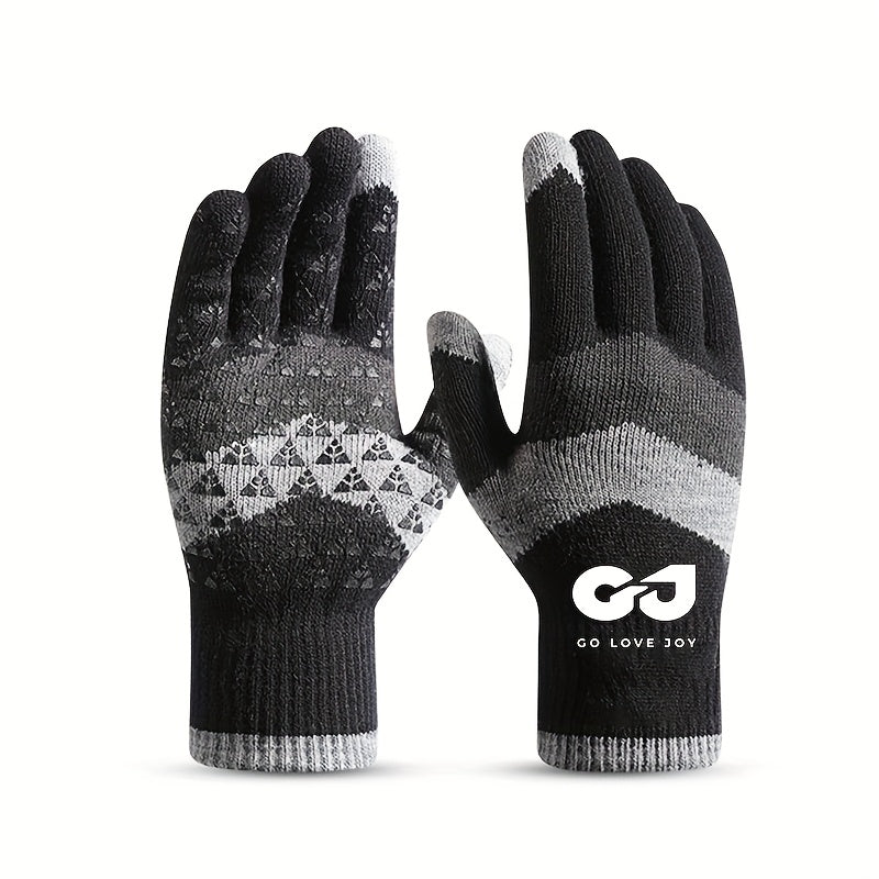 Gants tactiles antidérapants doublés en maille, 2 coloris