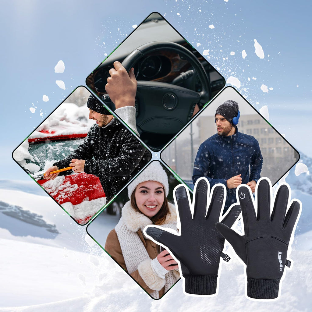 Gants tactiles antidérapants à poignet côtelé à picots en softshell