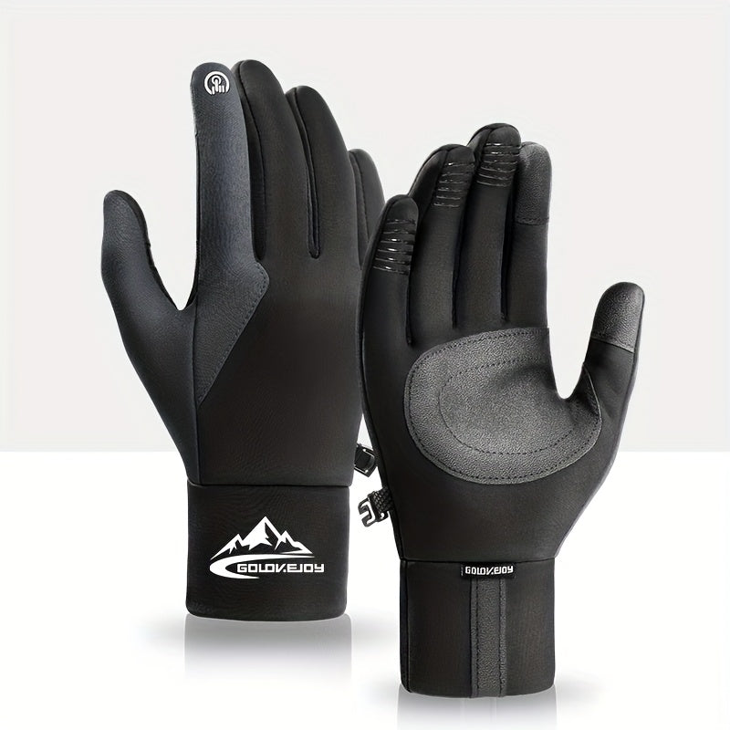 Gants de vélo tactiles à paume renforcée à sangle de poignet en softshell