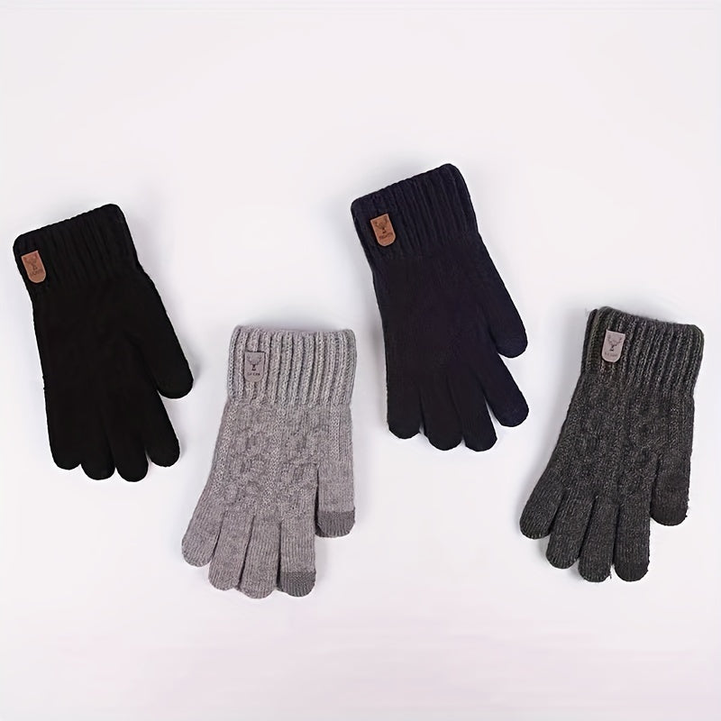 Gants doublés thermiques en maille, 3 coloris