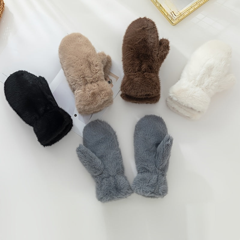 Moufles en peluche, café