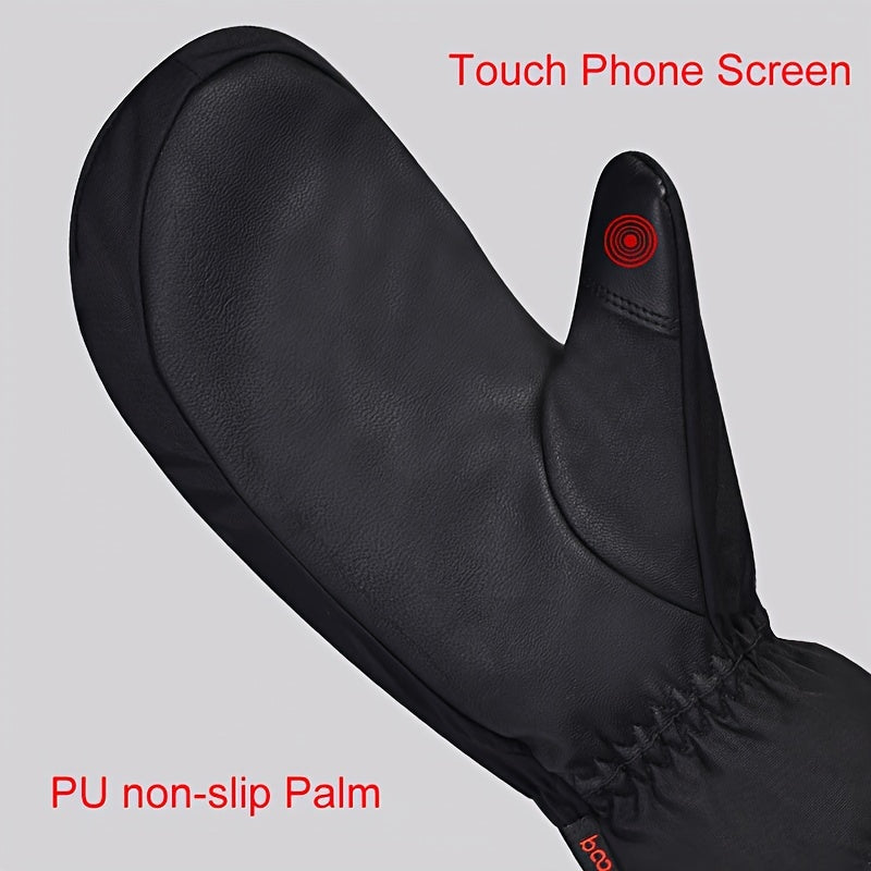 Gants tactiles de ski en maille, gris