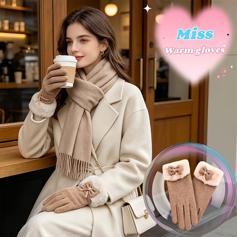Gants tactiles en suédine, gris