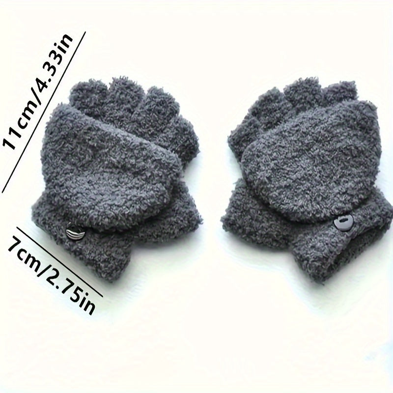 Gants sans doigts thermiques en maille, 4 coloris