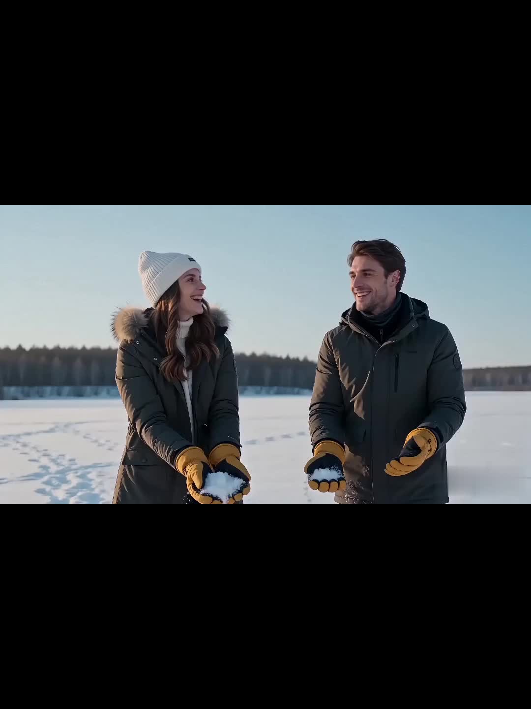 Gants de ski imperméables à sangle de poignet en maille, jaune