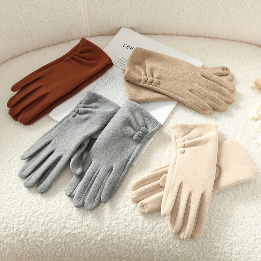 Gants doublés en maille, 5 coloris
