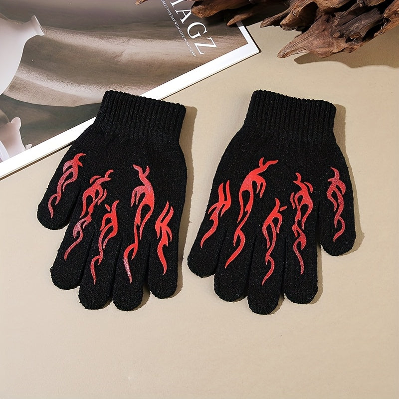 Gants antidérapants à motif squelette en maille pour enfant