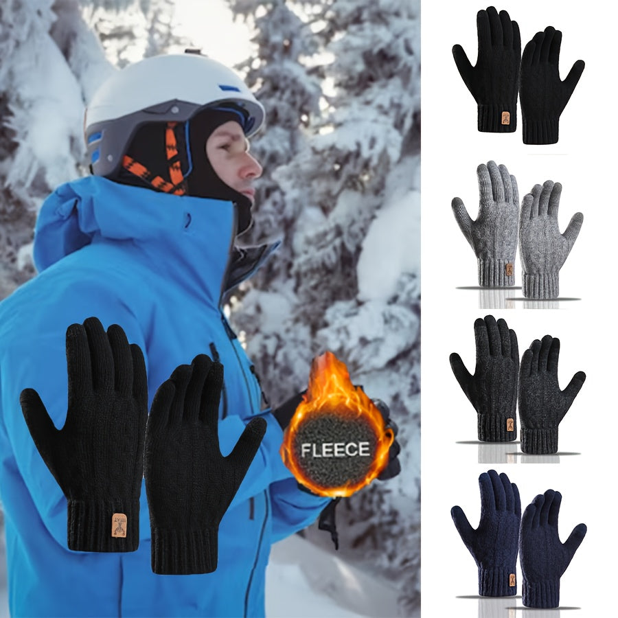 Gants tactiles thermiques de ski en laine