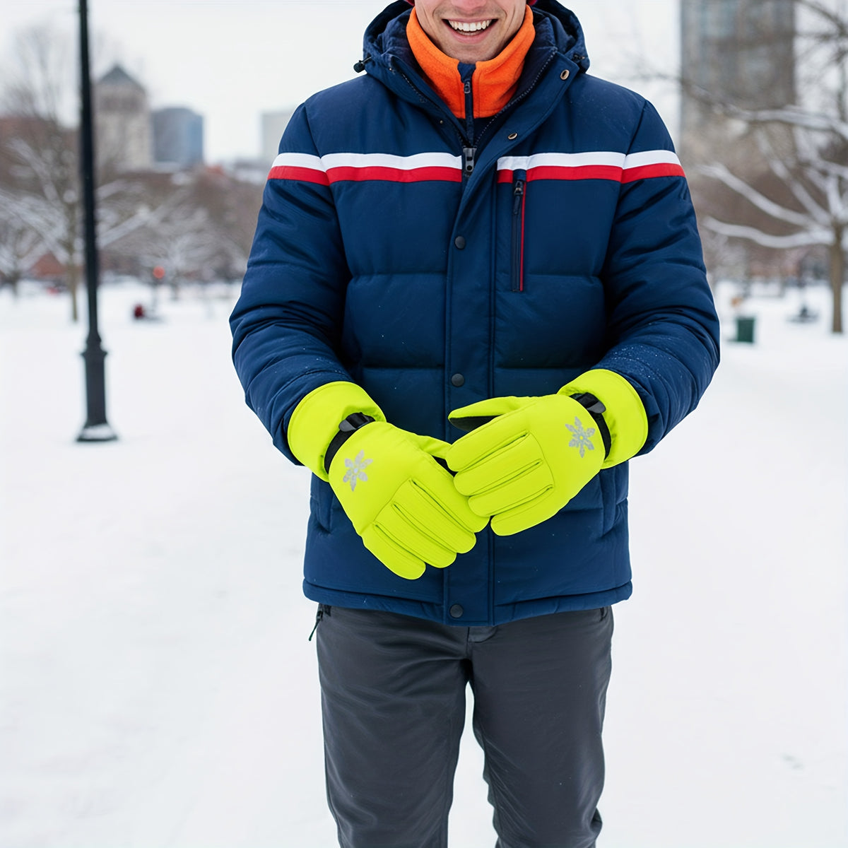 Gants de ski imperméables à flocons