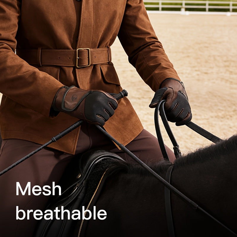 Gants d'équitation respirants à sangle de poignet en cuir de mouton