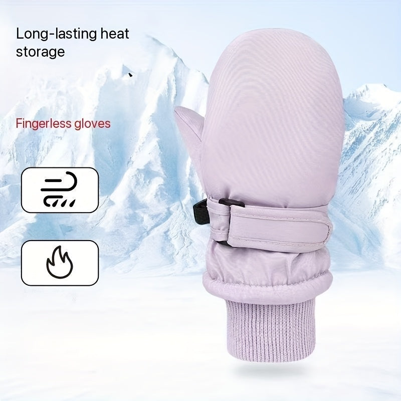Gants doublés de ski en maille, 5 coloris