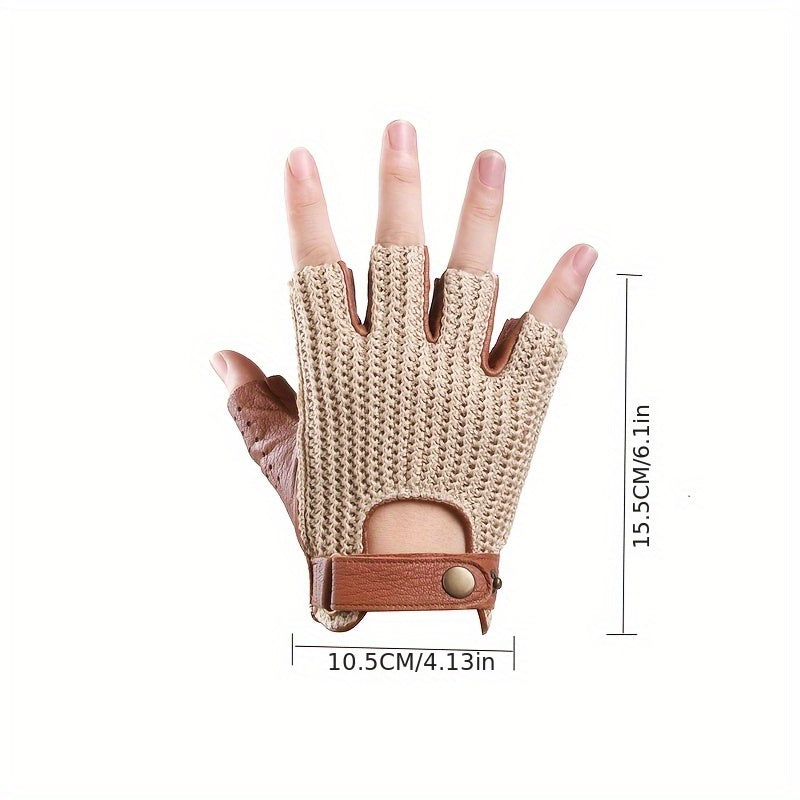 Gants sans doigts en cuir