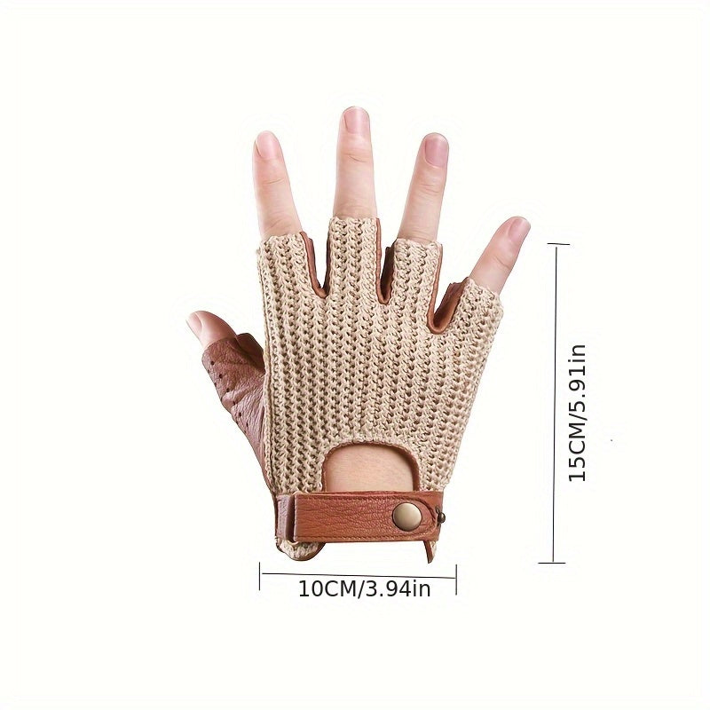 Gants sans doigts en cuir